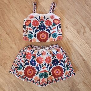 Girl's Boho Floral Two Piece Matching Set